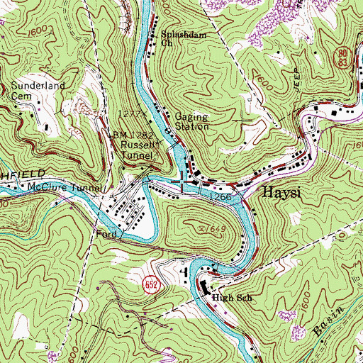 Topographic Map of McClure River, VA