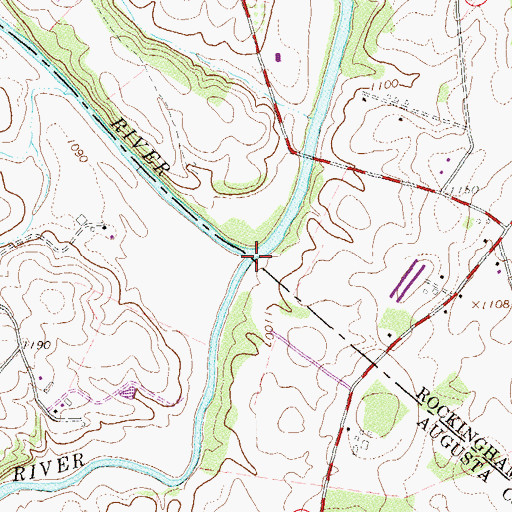 Topographic Map of Middle River, VA