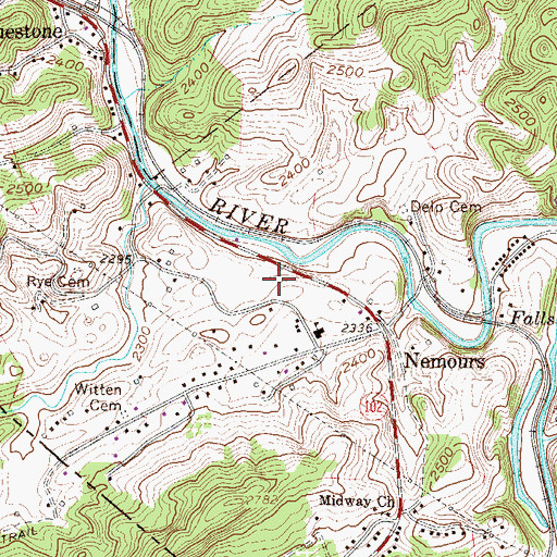 Topographic Map of Abbs Valley, WV