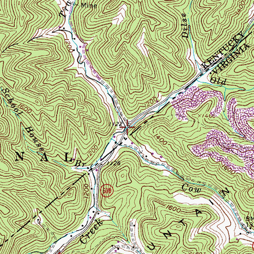 Topographic Map of Abes Fork, KY