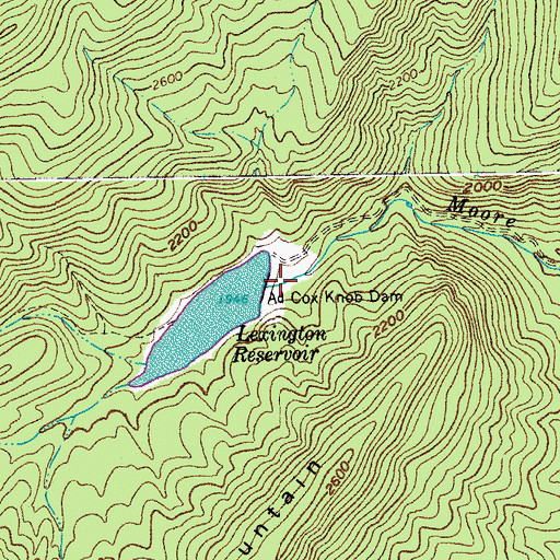 Topographic Map of Ad Cox Knob Dam, VA