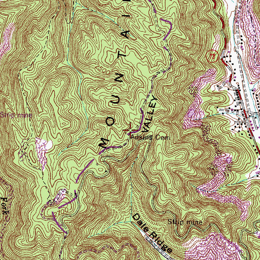 Topographic Map of Adkins Cemetery, VA