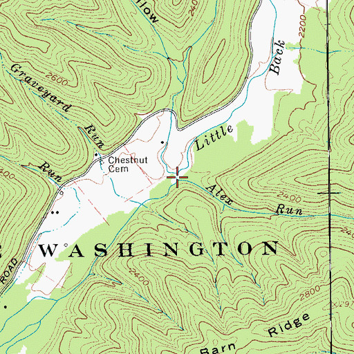 Topographic Map of Alex Run, VA