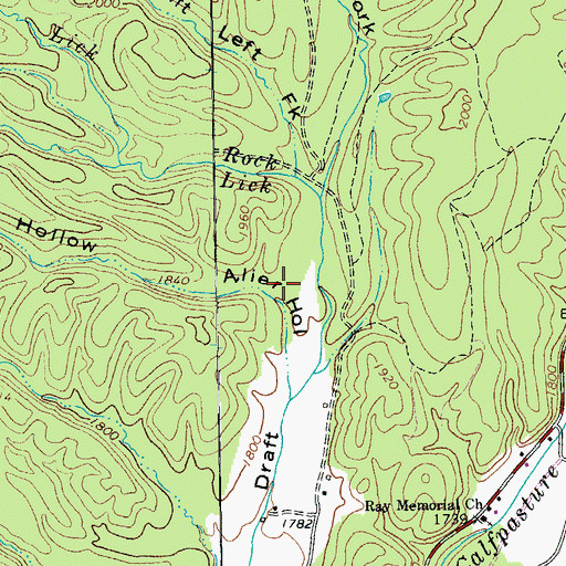 Topographic Map of Alier Hollow, VA