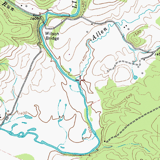 Topographic Map of Allen Creek, VA