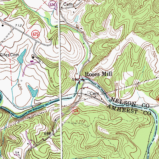 Topographic Map of Allen Creek, VA