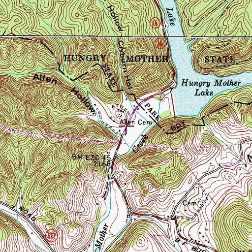 Topographic Map of Allen Hollow, VA