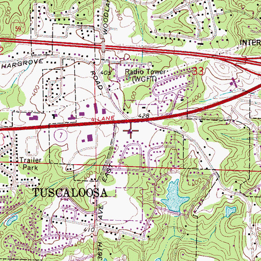 Topographic Map of First Assembly of God Church, AL