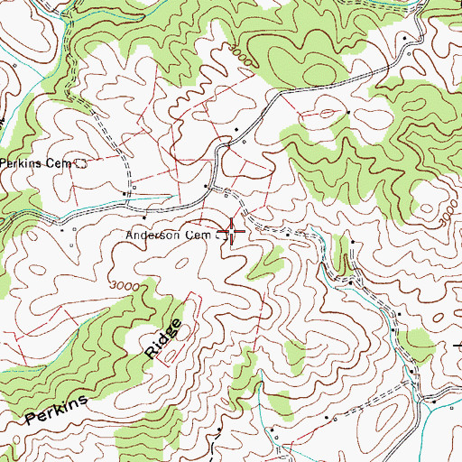 Topographic Map of Anderson Cemetery, VA