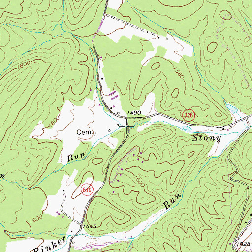 Topographic Map of Anderson Run, VA