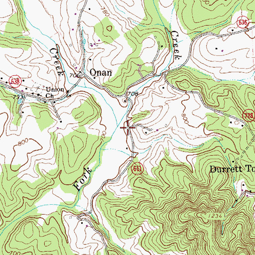 Topographic Map of Andersons Creek, VA