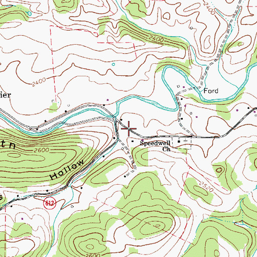Topographic Map of Andrews Hollow, VA