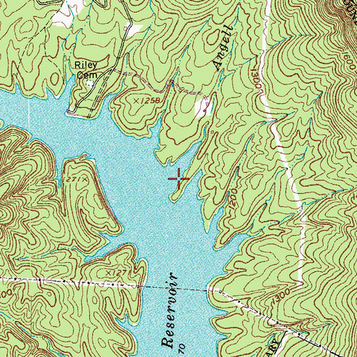 Topographic Map of Angell Branch, VA