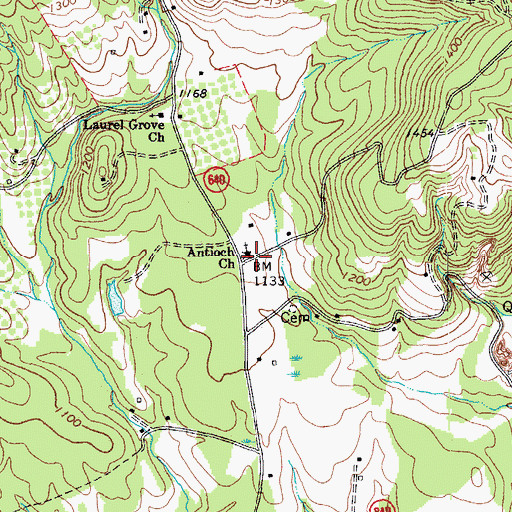 Topographic Map of Antioch Church, VA