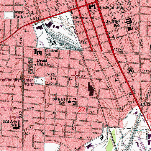 Topographic Map of First Community Methodist Church, AL