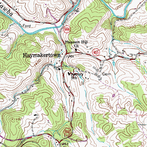 Topographic Map of Asbury School, VA