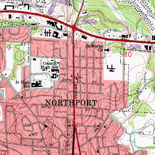 Topographic Map of First Freewill Baptist Church, AL