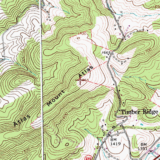Topographic Map of Mount Atlas, VA
