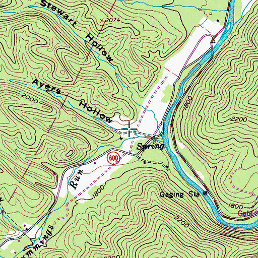 Topographic Map of Ayers Hollow, VA