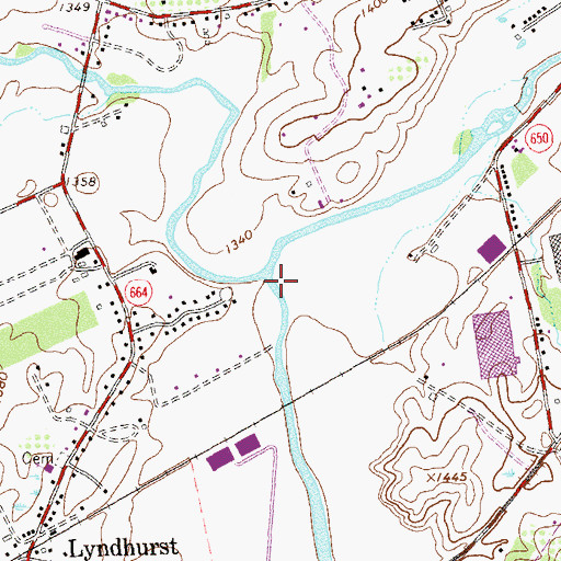 Topographic Map of Back Creek, VA