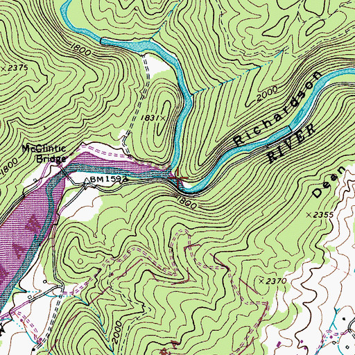 Topographic Map of Back Creek, VA