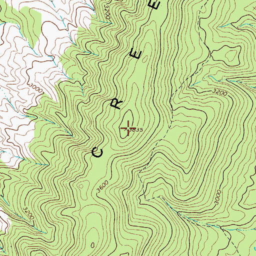 Topographic Map of Back Creek Mountain, VA