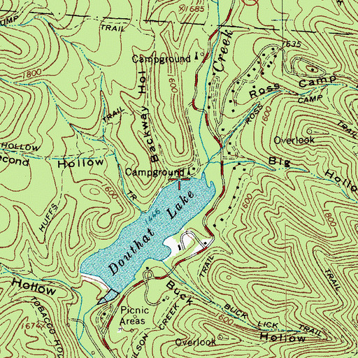 Topographic Map of Backway Hollow, VA