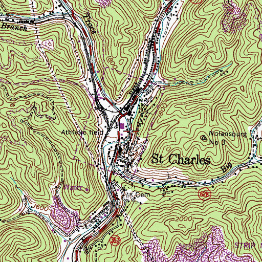Topographic Map of Baileys Trace, VA