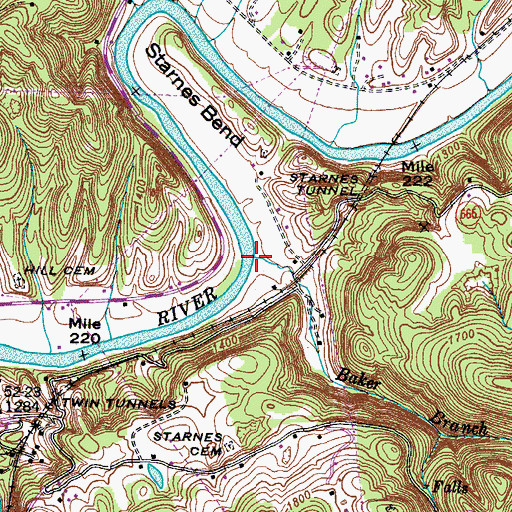 Topographic Map of Baker Branch, VA