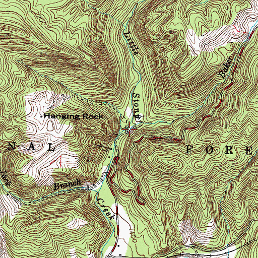 Topographic Map of Baker Branch, VA