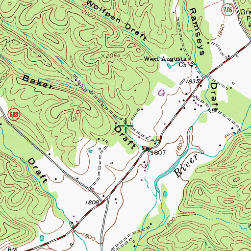 Topographic Map of Baker Draft, VA