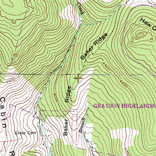 Topographic Map of Baker Ridge, VA