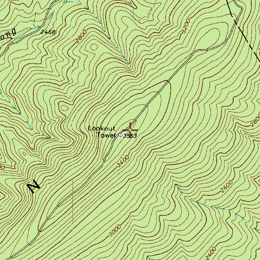 Topographic Map of Bald Mountain, VA