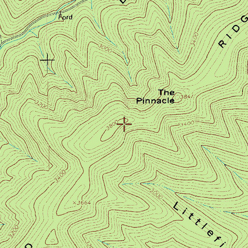 Topographic Map of Bald Ridge, VA