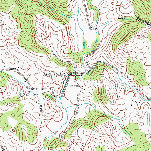 Topographic Map of Bald Rock Church, VA