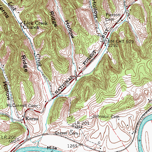 Topographic Map of Baldwin Hollow, VA