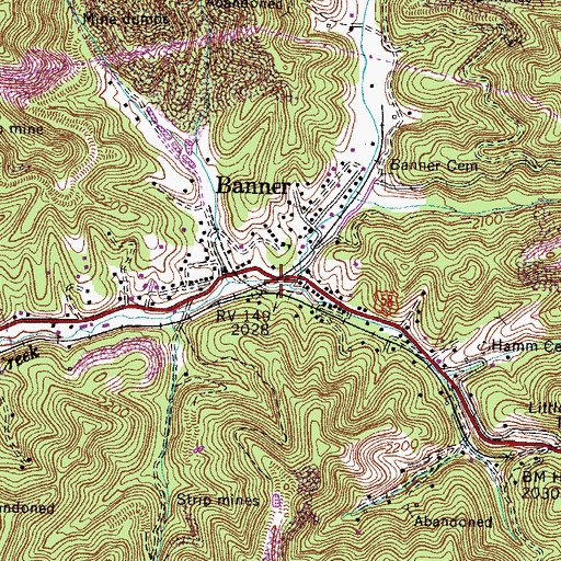Topographic Map of Banner, VA