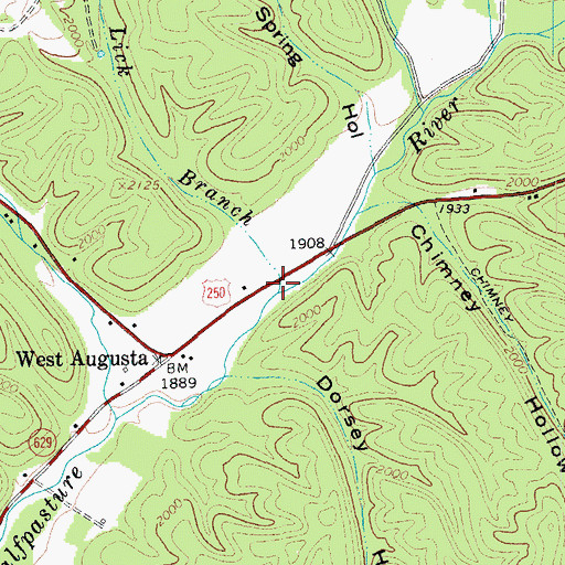 Topographic Map of Barn Lick Branch, VA