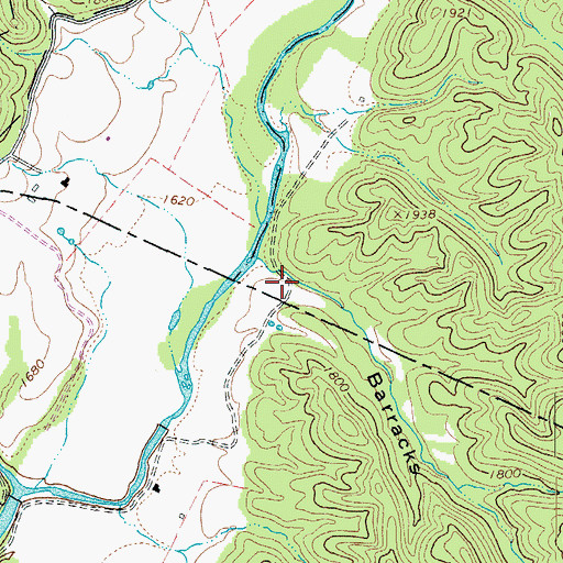 Topographic Map of Barracks Draft, VA