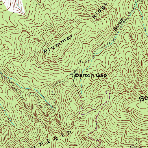 Topographic Map of Barton Gap, VA