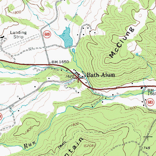 Topographic Map of Bath Alum, VA