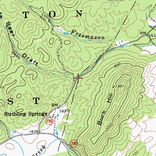 Topographic Map of Bear Draft, VA