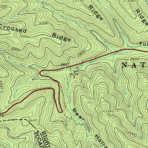 Topographic Map of Bear Hollow, VA