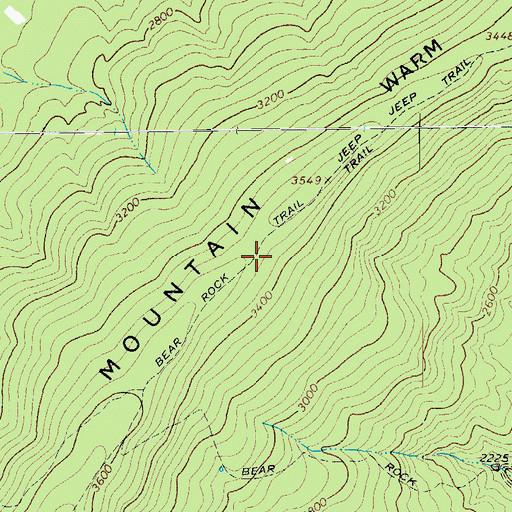 Topographic Map of Bear Rock Trail, VA