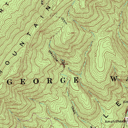 Topographic Map of Bear Wallow Trail, VA