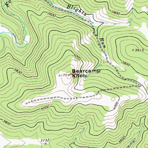 Topographic Map of Bearcamp Knob, VA