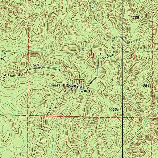 Topographic Map of Flint Ridge School (historical), AL
