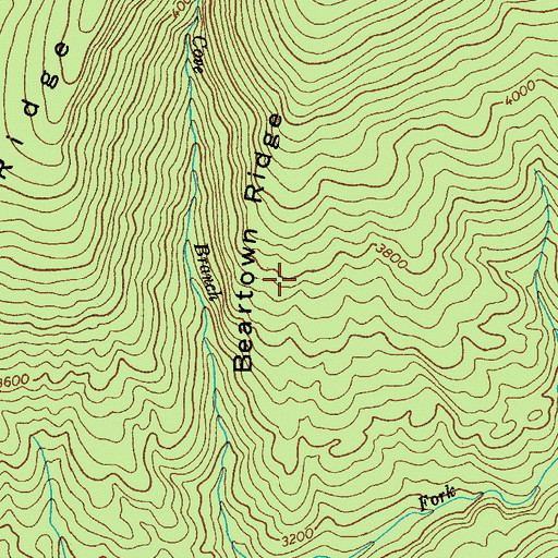 Topographic Map of Beartown Ridge, VA