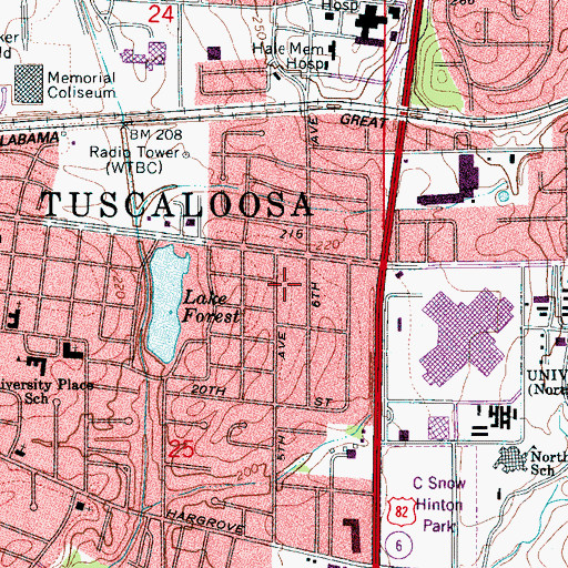 Topographic Map of Forest Lake, AL