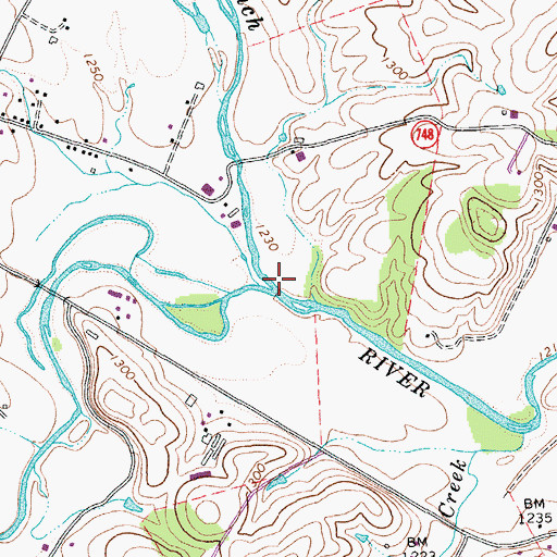 Topographic Map of Beaver Creek, VA